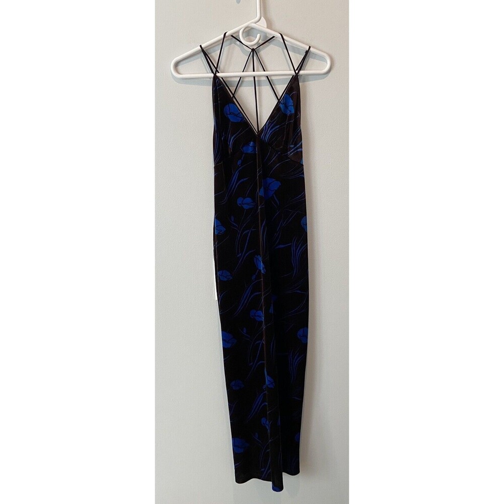 ECOTE- Womens Small Sleeveless Maxi Dress With Slit. It Has A Velvet Feel.